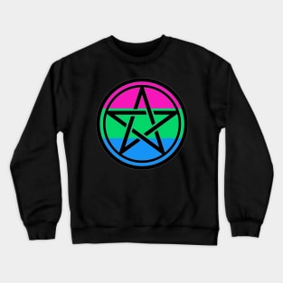 Large Print Pentacle LGBT Flag Polysexual Crewneck Sweatshirt